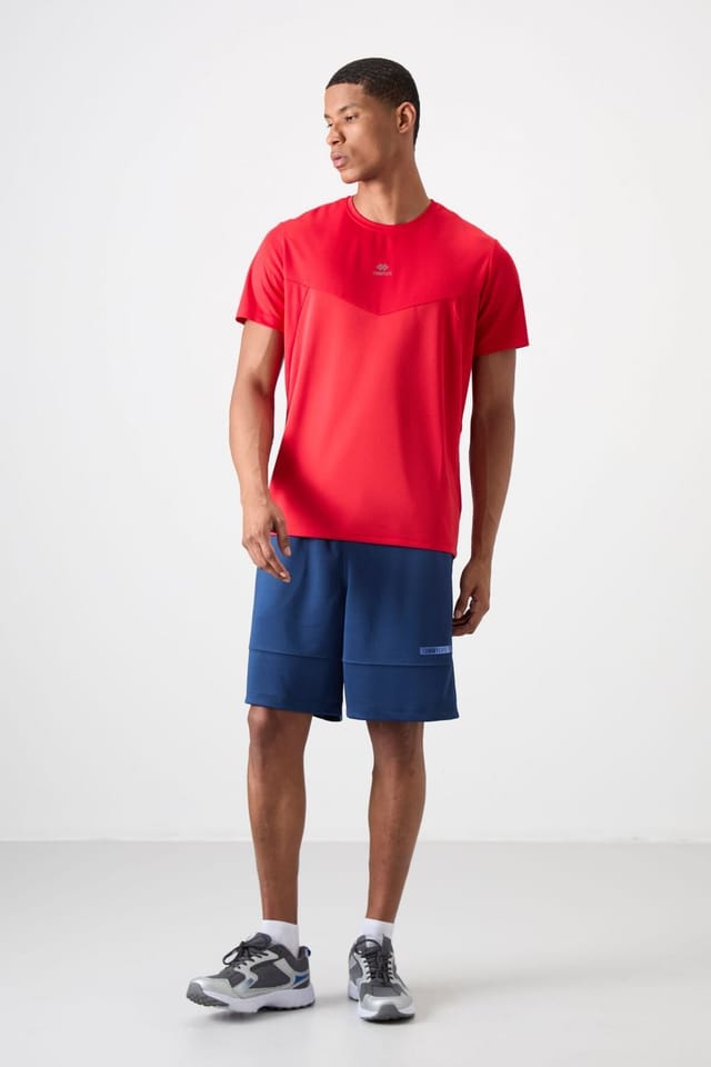 Tommy Life Tommy Life Men's Solid Polyester Crew Neck T-Shirt in Red - 3