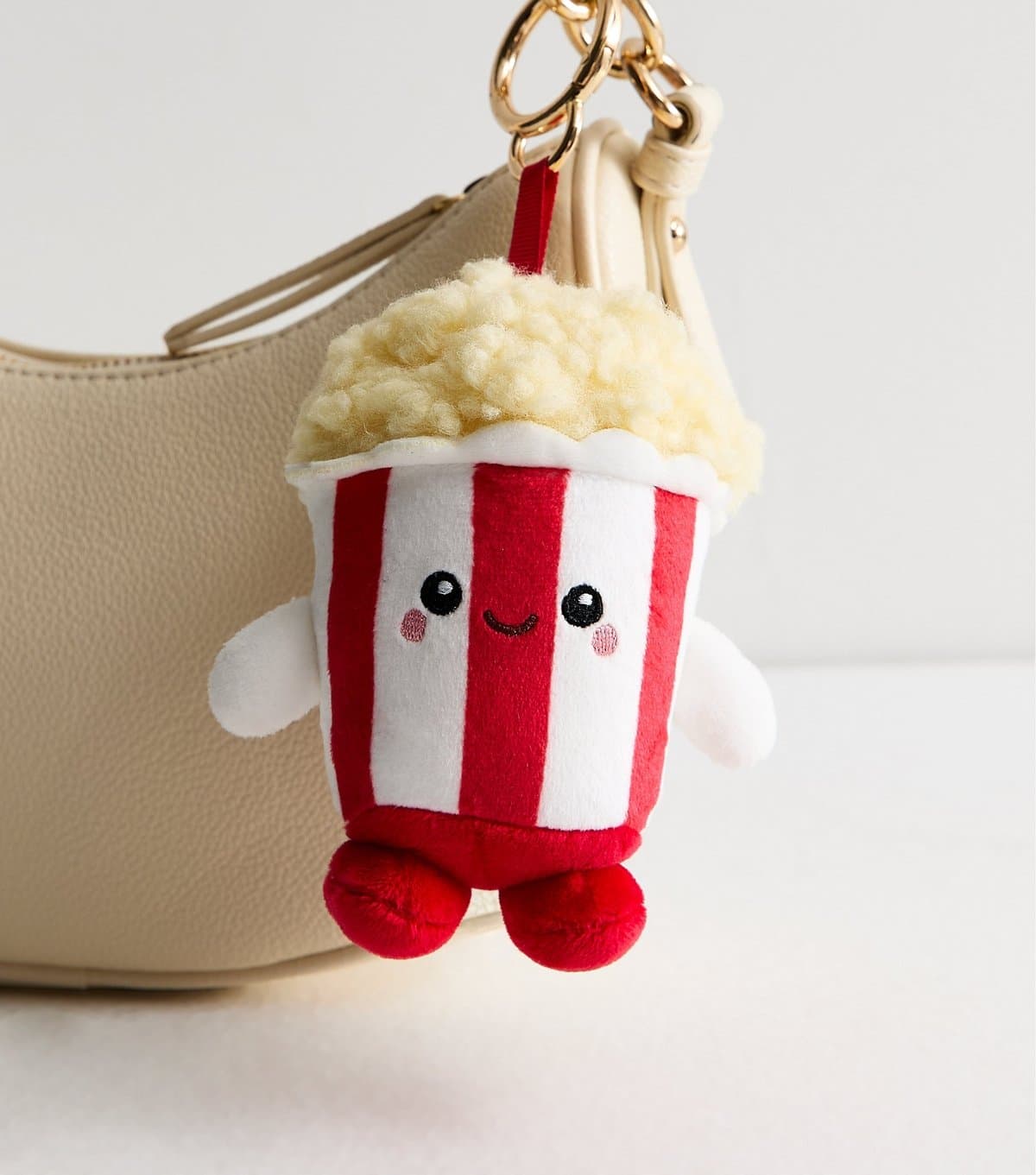 New Look Red Plush Popcorn Bucket Bag Charm New Look