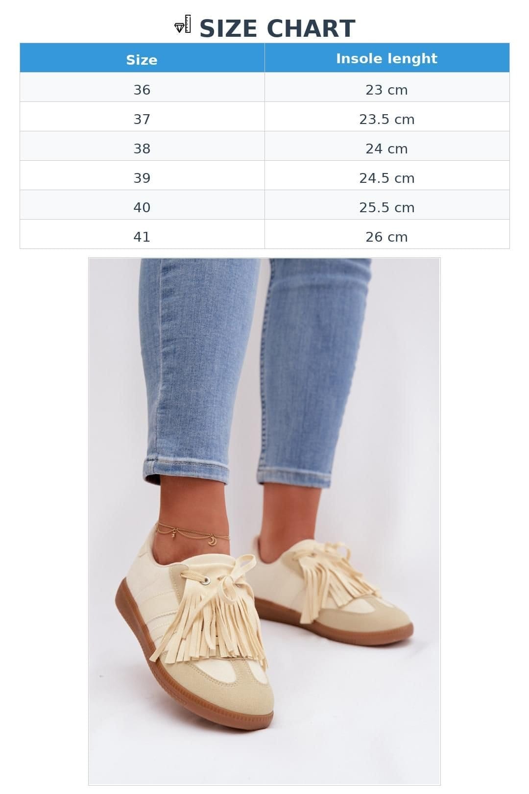 Love Lace Love Lace Women's Stylish Suede Sneakers with Removable Fringe & Comfort in Beige - 4