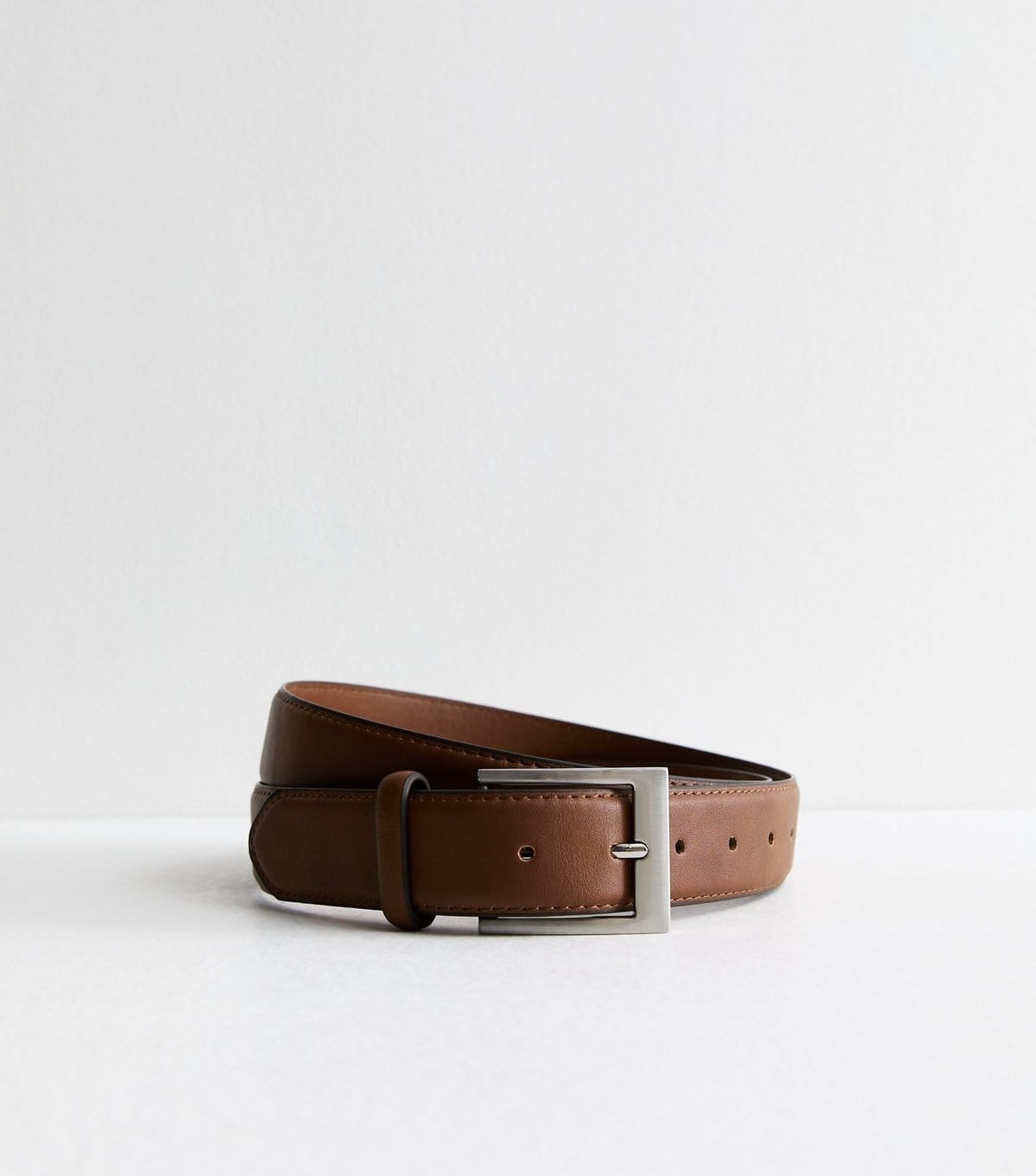 New Look Men's Brown Faux Leather Buckle Belt New Look - 1