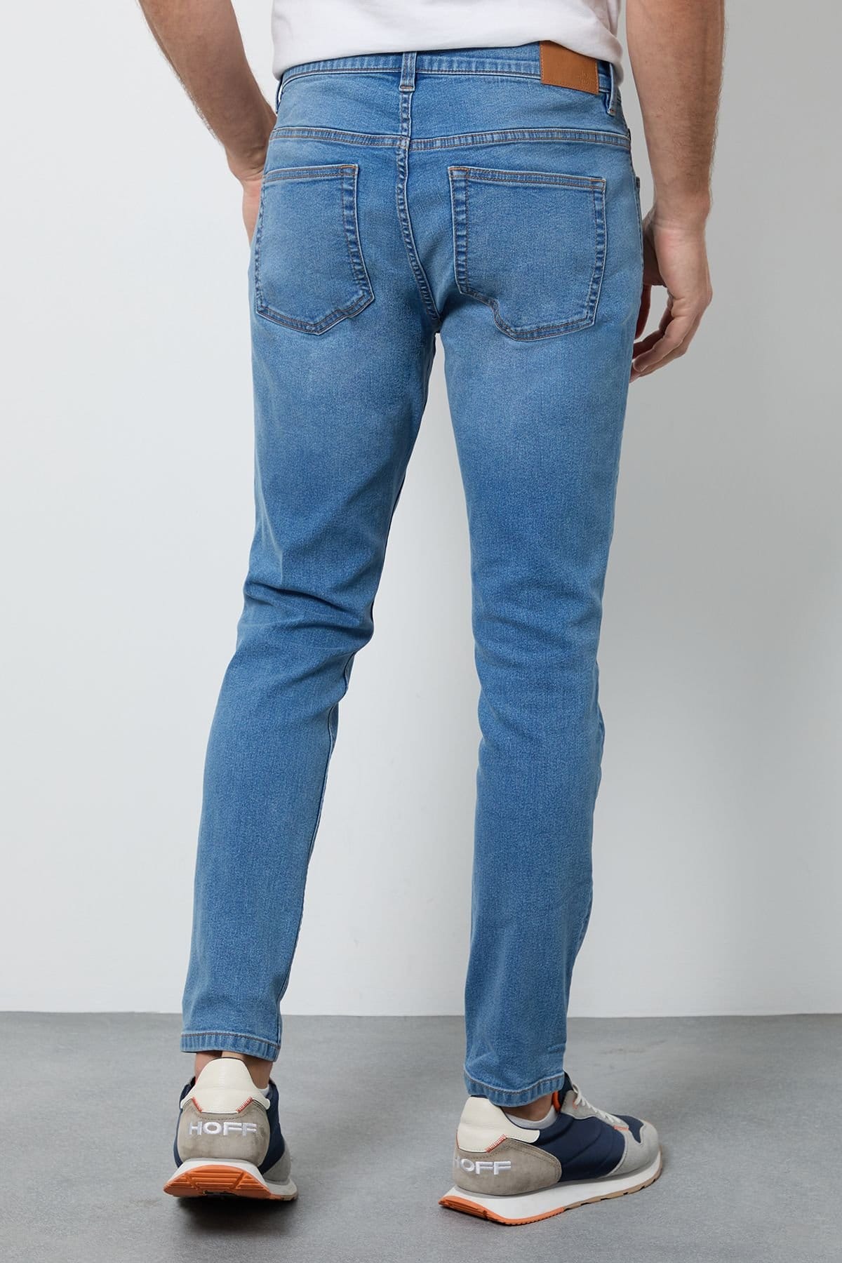 Burton Burton Men's Stone Wash Skinny Fit Jean in Blue - 4