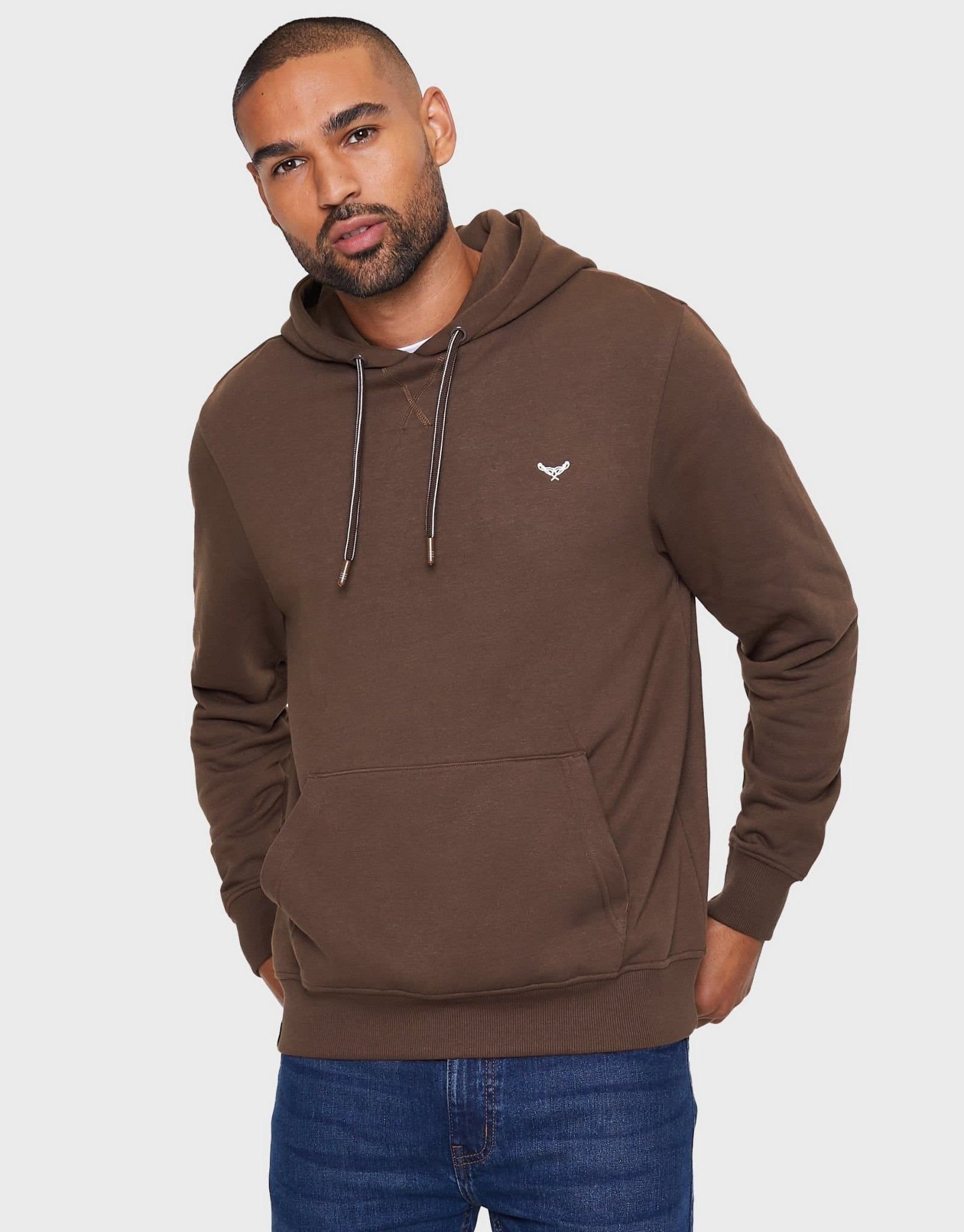 Threadbare threadbare Men's Cotton Blend 'Clementine' Hoody in Brown