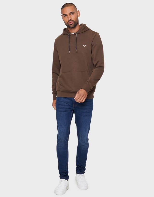 Threadbare threadbare Men's Cotton Blend 'Clementine' Hoody in Brown - 3