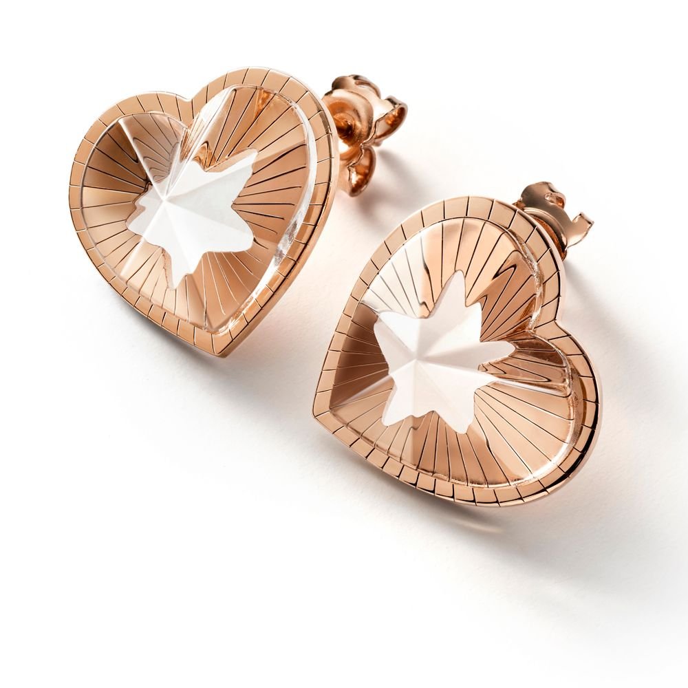baccarat baccarat Women's Vermeil Pink Crystal 'Etoile Mon Coeur' Drop Earrings - Heart & Star Design - 1