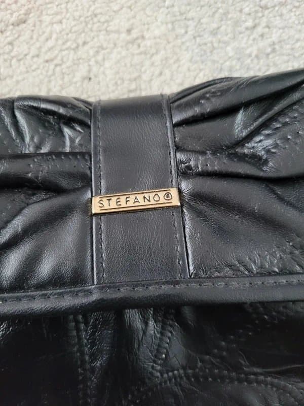 Stefano Black Leather Shoulder Bag by Stefano