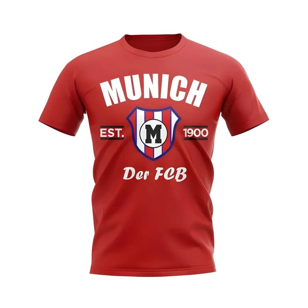 FC Bayern Munich FC Bayern Munich Men's Personalised Established Football T-Shirt in Red
