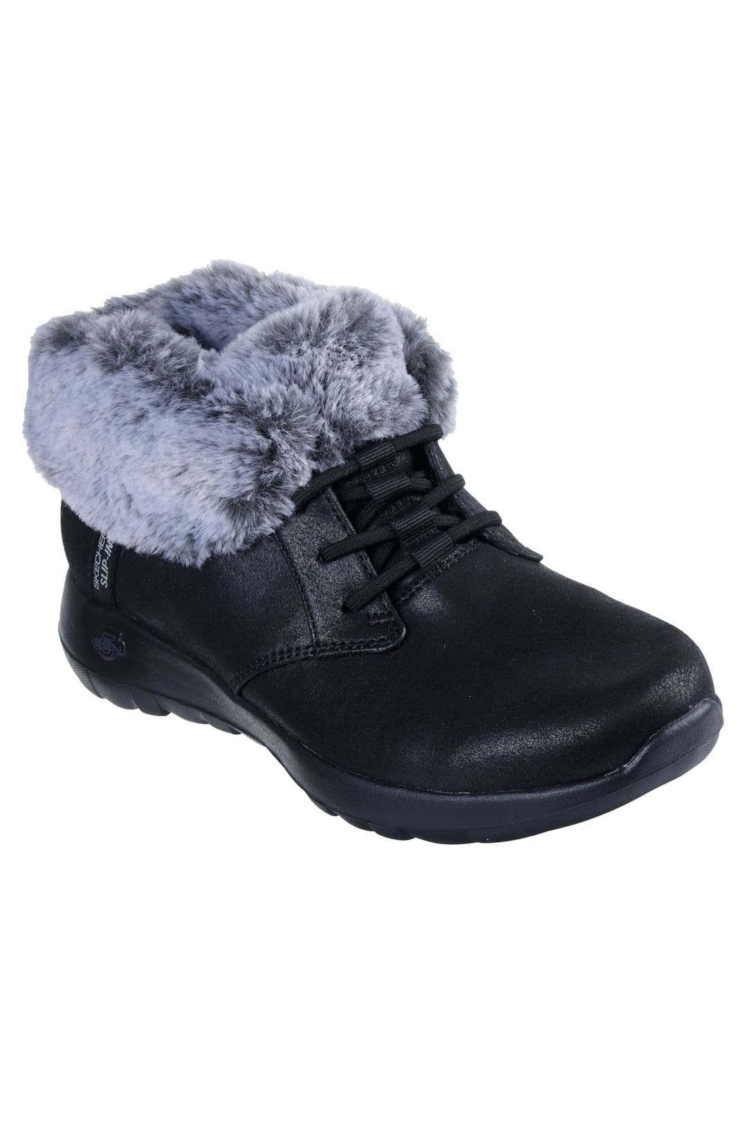 Skechers Skechers Women's ON-THE-GO JOY Slip-Ins Perform Tex Chugga Boot W/ Faux Fur & Bungee Laces Black - 4