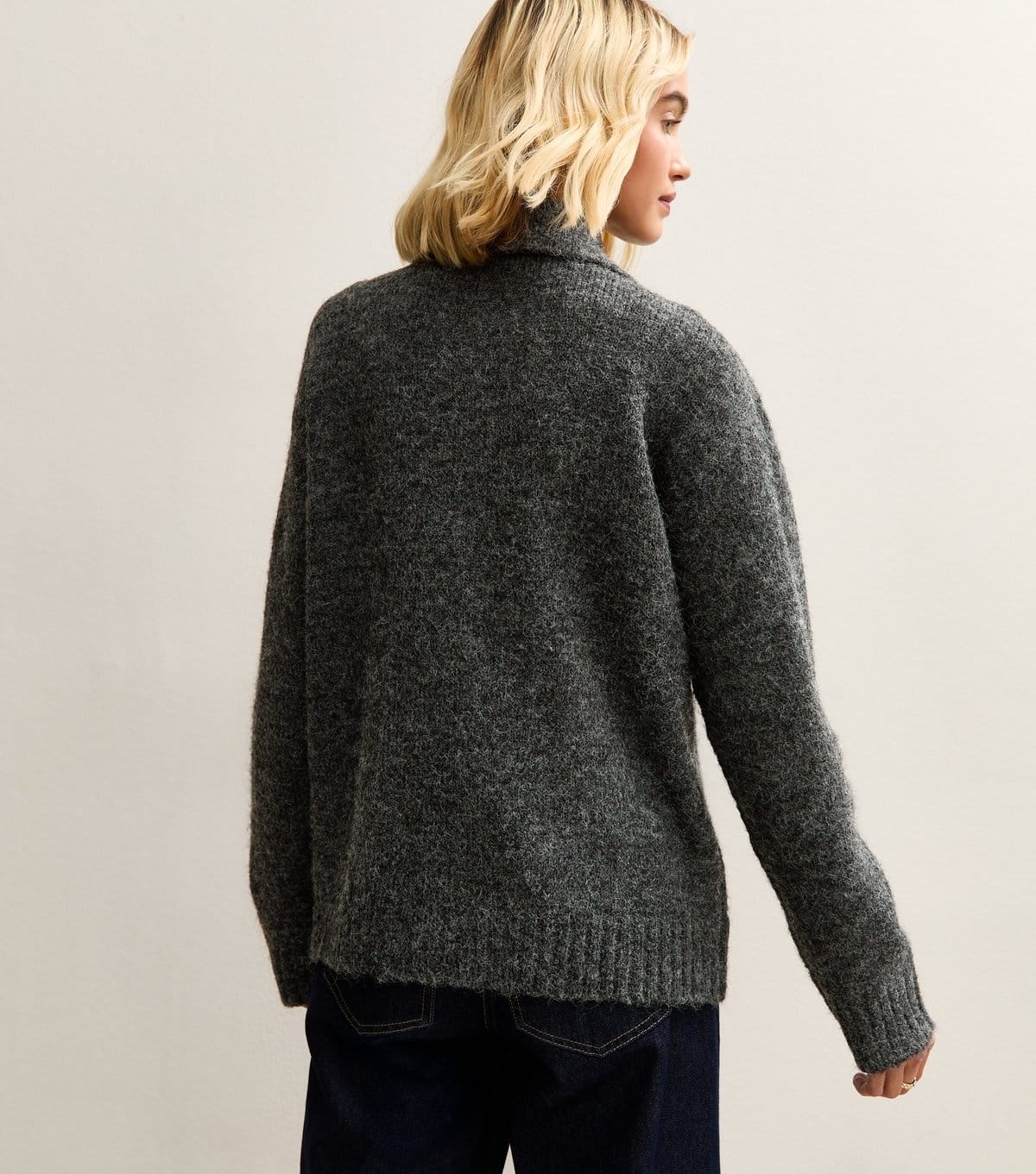 New Look Women's Grey Spread Collar Knitted Patch Pocket Cardigan New Look - 4