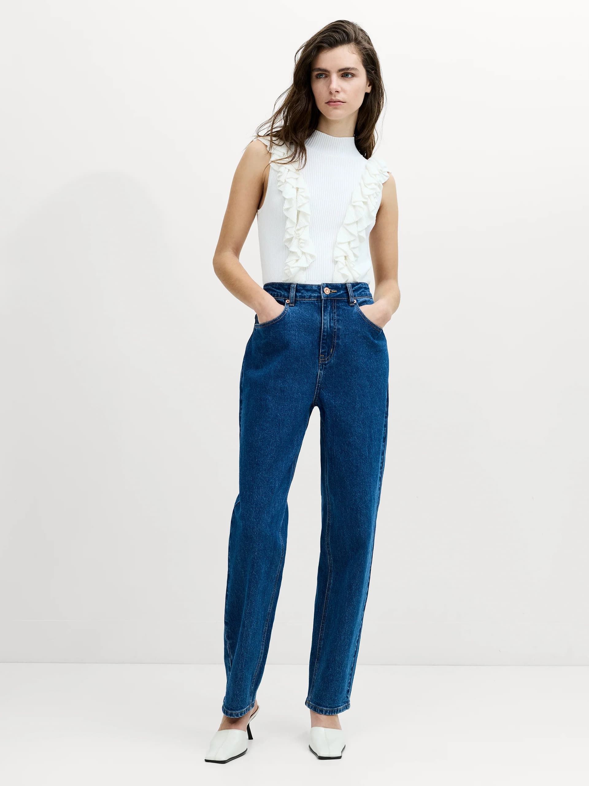 French Connection Elliot Blue Denim Carrot Leg Jeans Warm Indigo