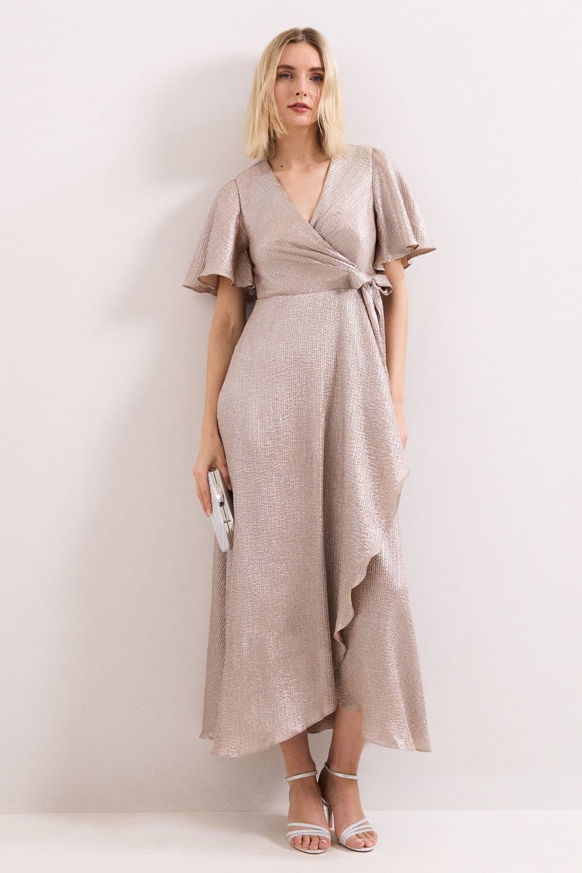 Phase Eight Phase Eight Women's Julissa Wrap Maxi Dress in Rose Gold