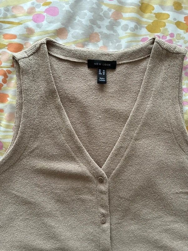 New Look Beige Knitted Waistcoat