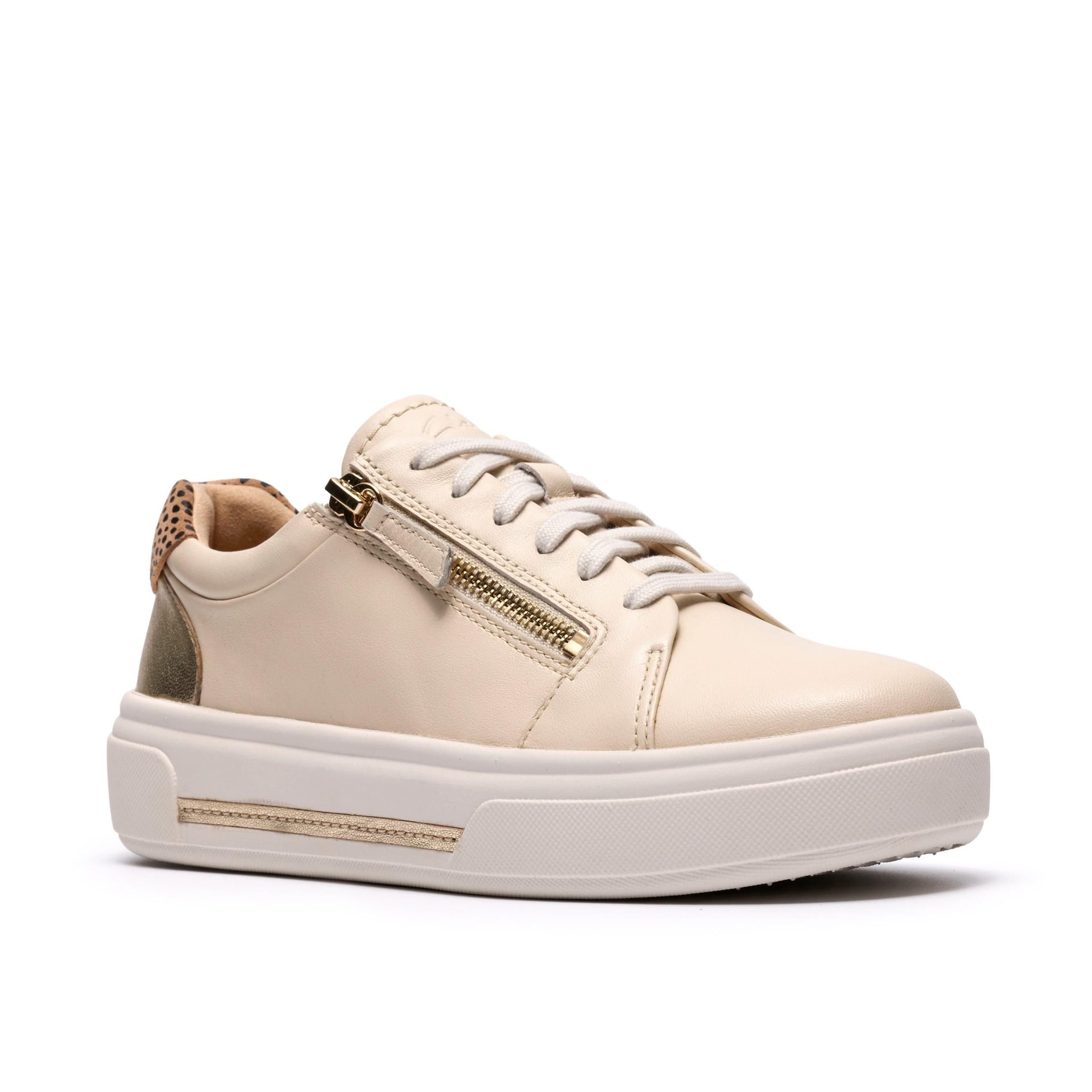 Clarks Clarks Women's Hollyrose Zip Cream Multicolour Trainers - 4