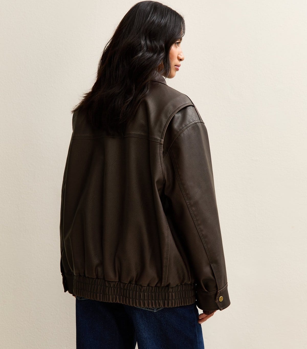 New Look Women's Petite Oversized Washed Faux Leather Jacket New Look - 4