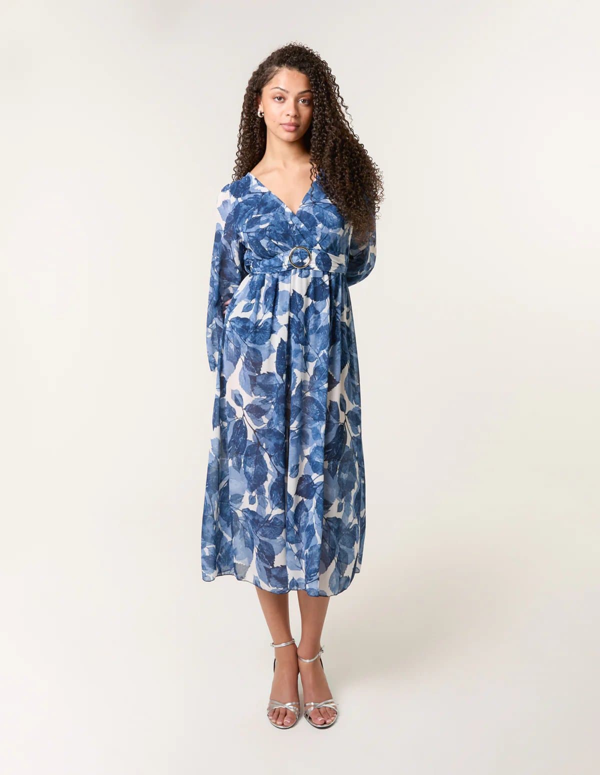 Blue Vanilla Ring Belt Print Dress