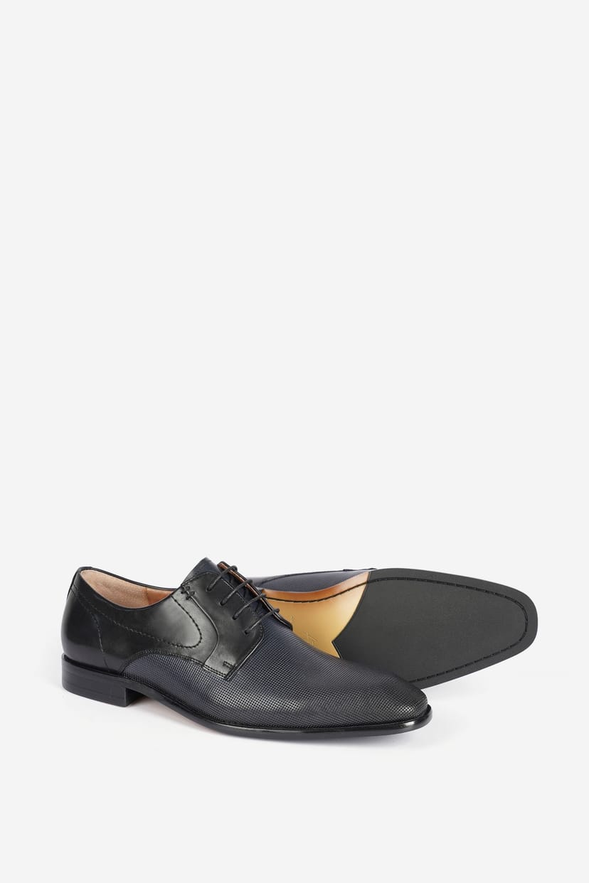 Alexander Pace Alexander Pace Men's 'Eldon' Premium Leather Derby Shoes in Dark Grey - 1