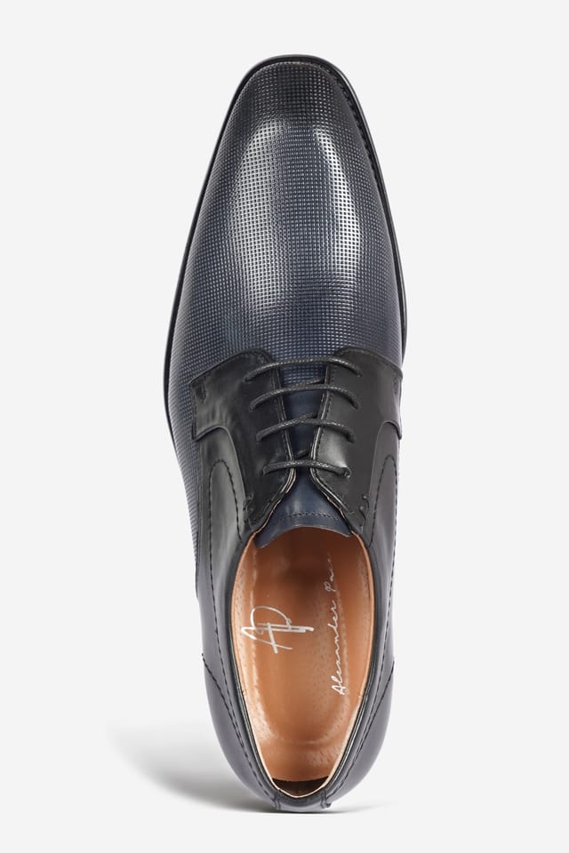 Alexander Pace Alexander Pace Men's 'Eldon' Premium Leather Derby Shoes in Dark Grey - 3