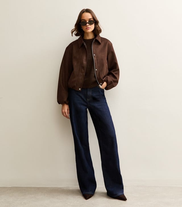 New Look Women's Brown Faux Suede Bubble Hem Jacket New Look - 3