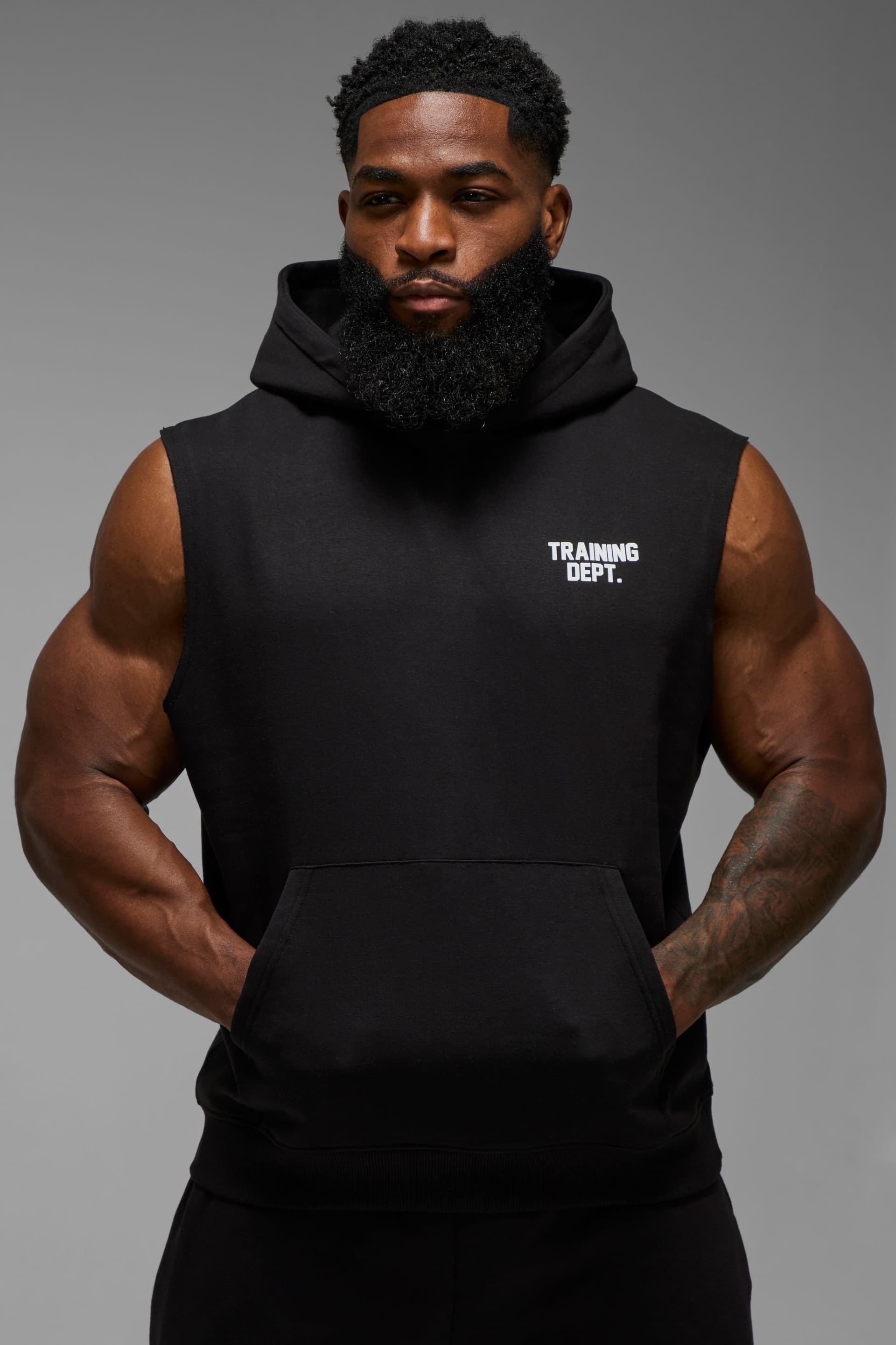 Training Dept. Training Dept. Men's Training Dept Sleeveless Hoodie in Black