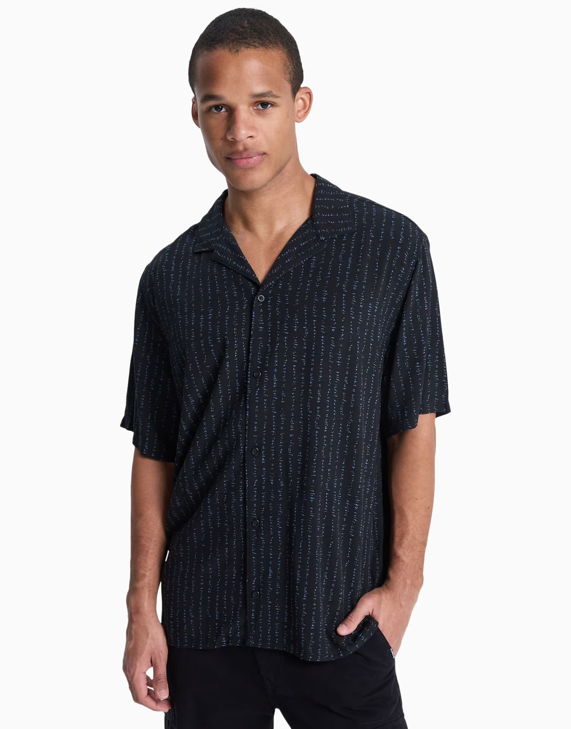 ASOS Quiksilver Safe paradise short sleeve shirt in black