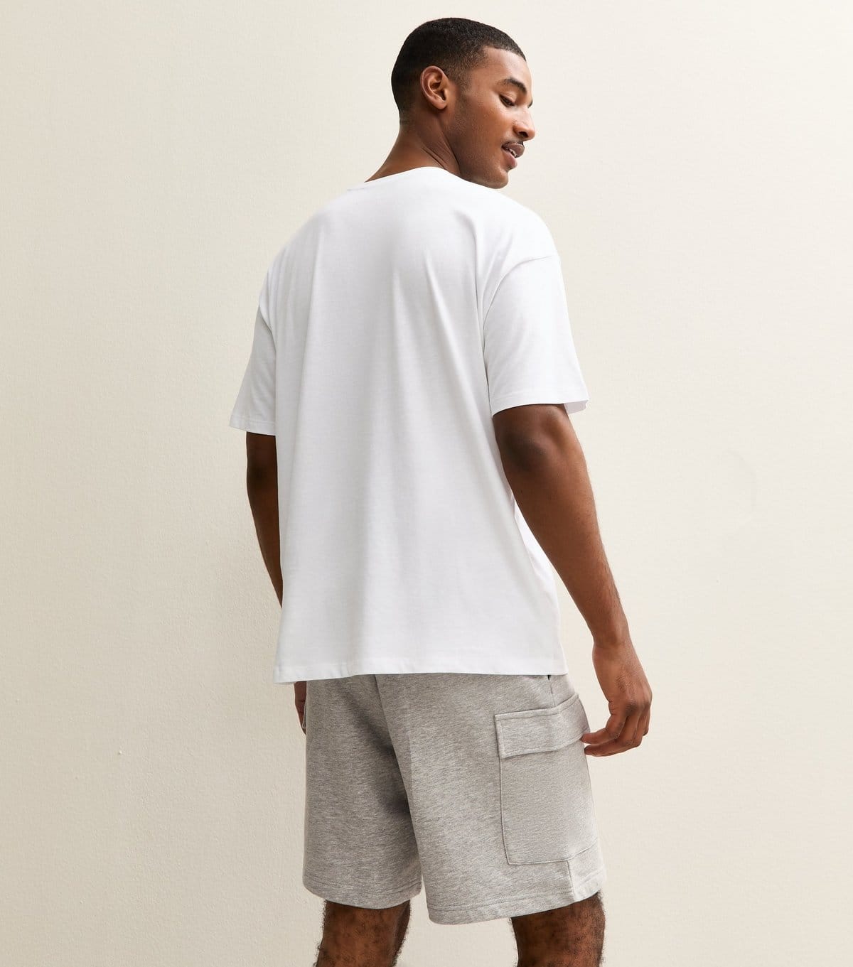 New Look Men's Grey Marl Regular Cargo Pocket Jersey Shorts New Look - 4