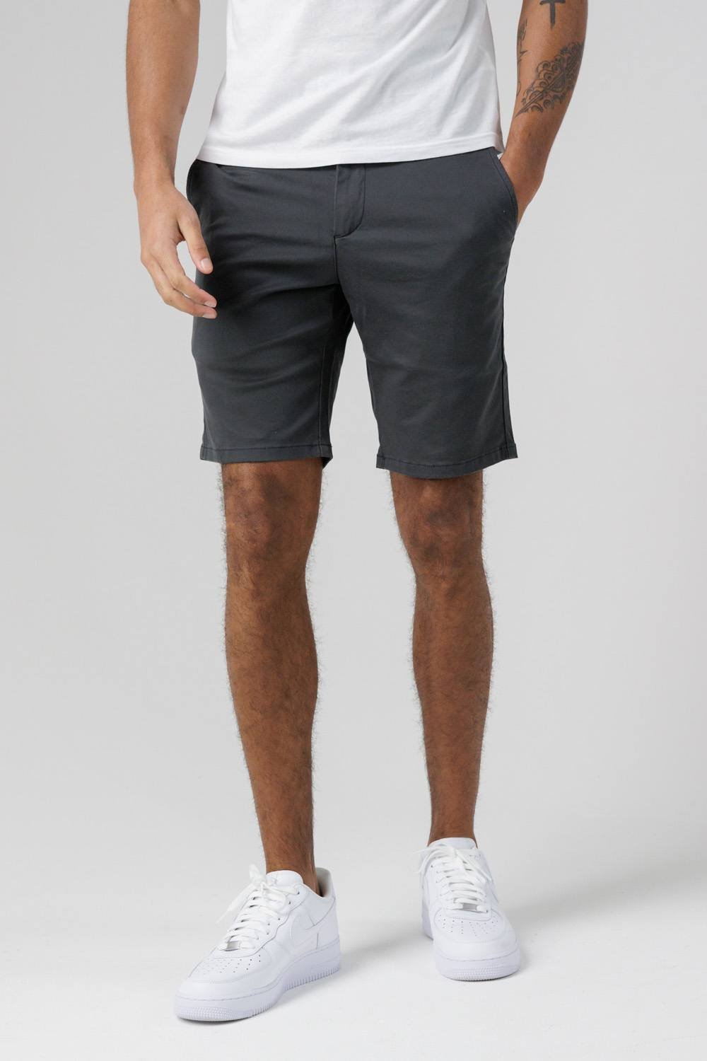 Monkee Genes Monkee Genes Men's Slim Fit Chino Shorts in Dark Grey - 2