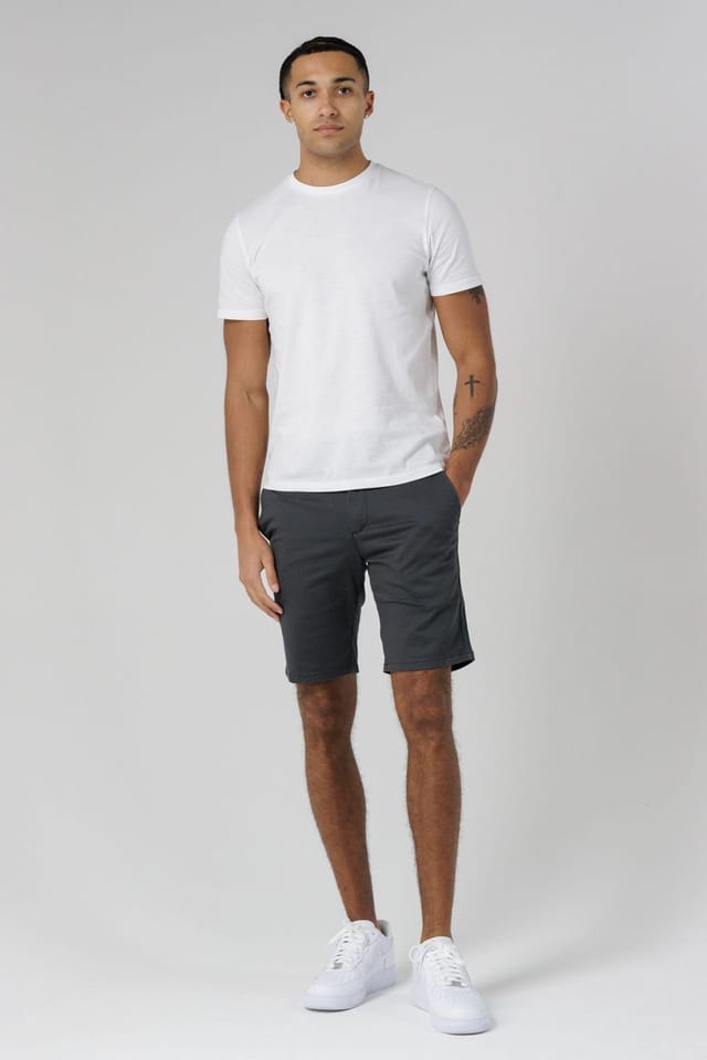 Monkee Genes Monkee Genes Men's Slim Fit Chino Shorts in Dark Grey - 3