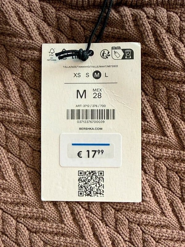 Bershka Brown Textured Knit Top BNWT Size M
