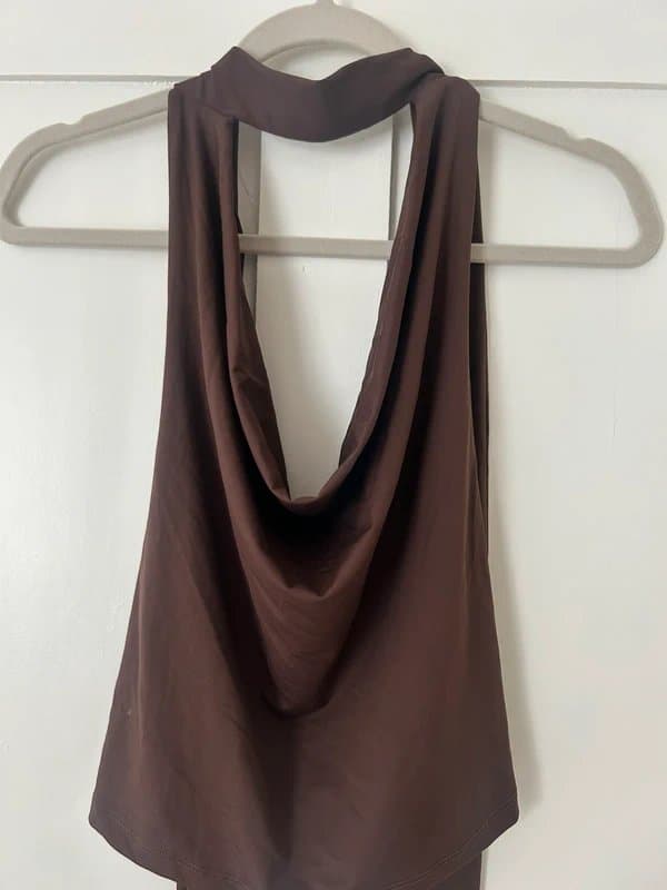 ASOS ASOS brown scarf halter top
