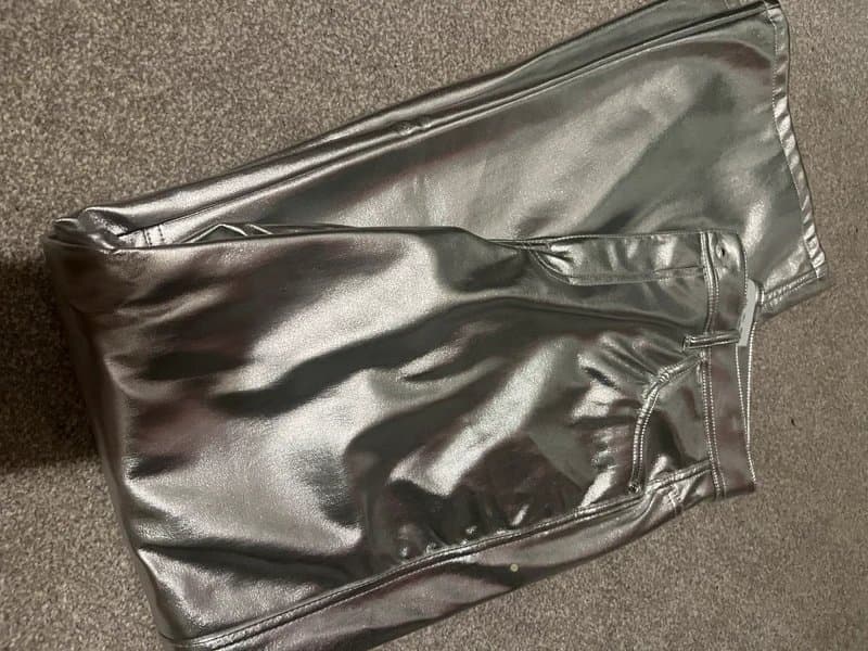 Bershka Silver straight leg trousers
