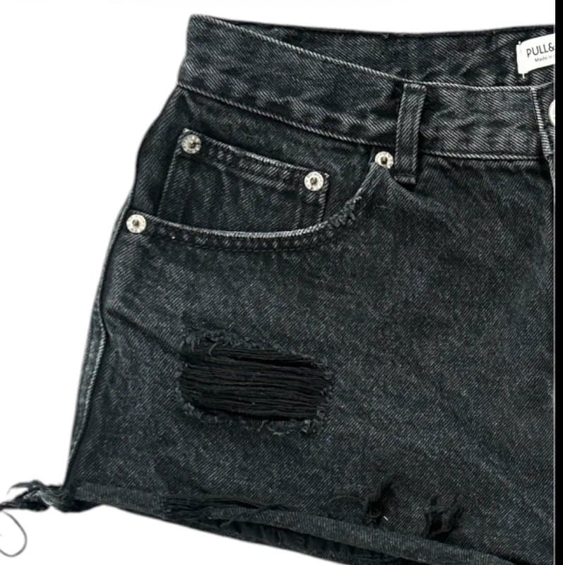 Pull & Bear Pull&Bear Black High Waisted Summer Shorts Size 8 Holiday Shorts Casual Style
