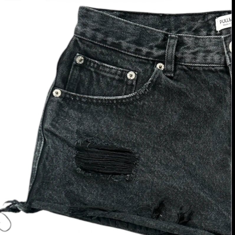 Pull & Bear Pull&Bear Black High Waisted Summer Shorts Size 8 Holiday Shorts Casual Style - 1