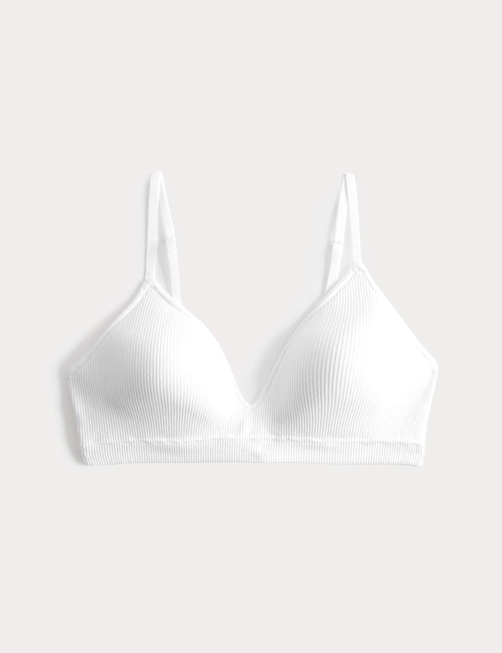 Marks & Spencer M&S Seamfree Ribbed Non Wired First Bra White