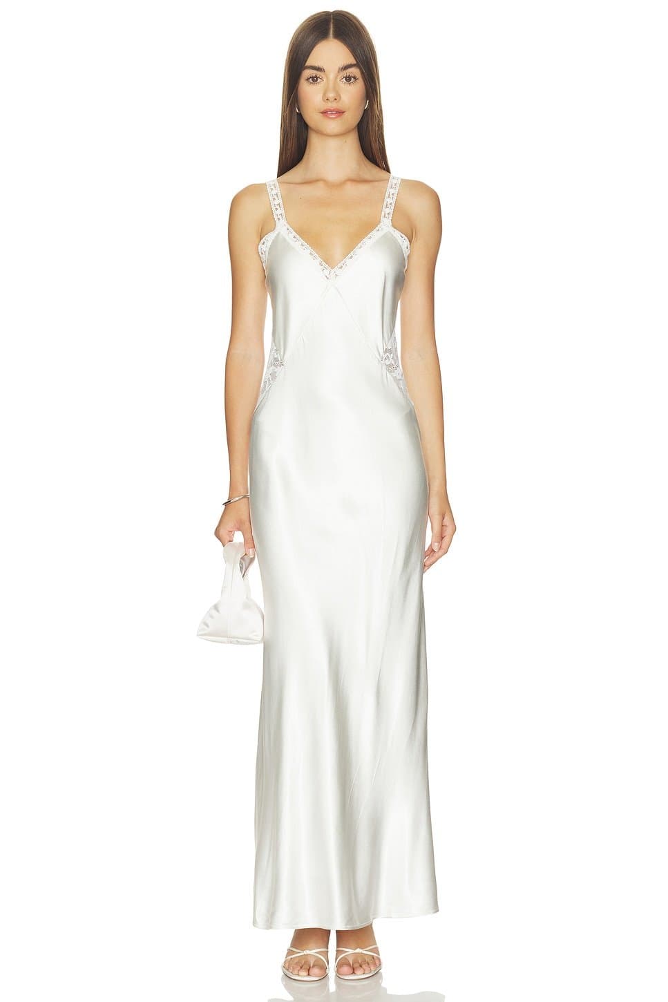 revolve Milena Lace Combo Liquid Satin Maxi Dress