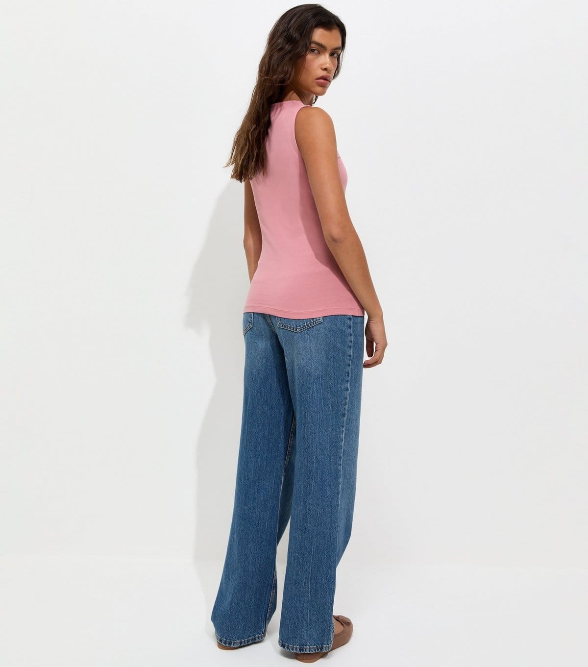 New Look Women's Pink Cotton Rich Slash Neck Vest Top New Look - 4