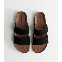 jack & jones Men's Jack and Jones Real Suede Black Sandals Jack & Jones New Look - 1