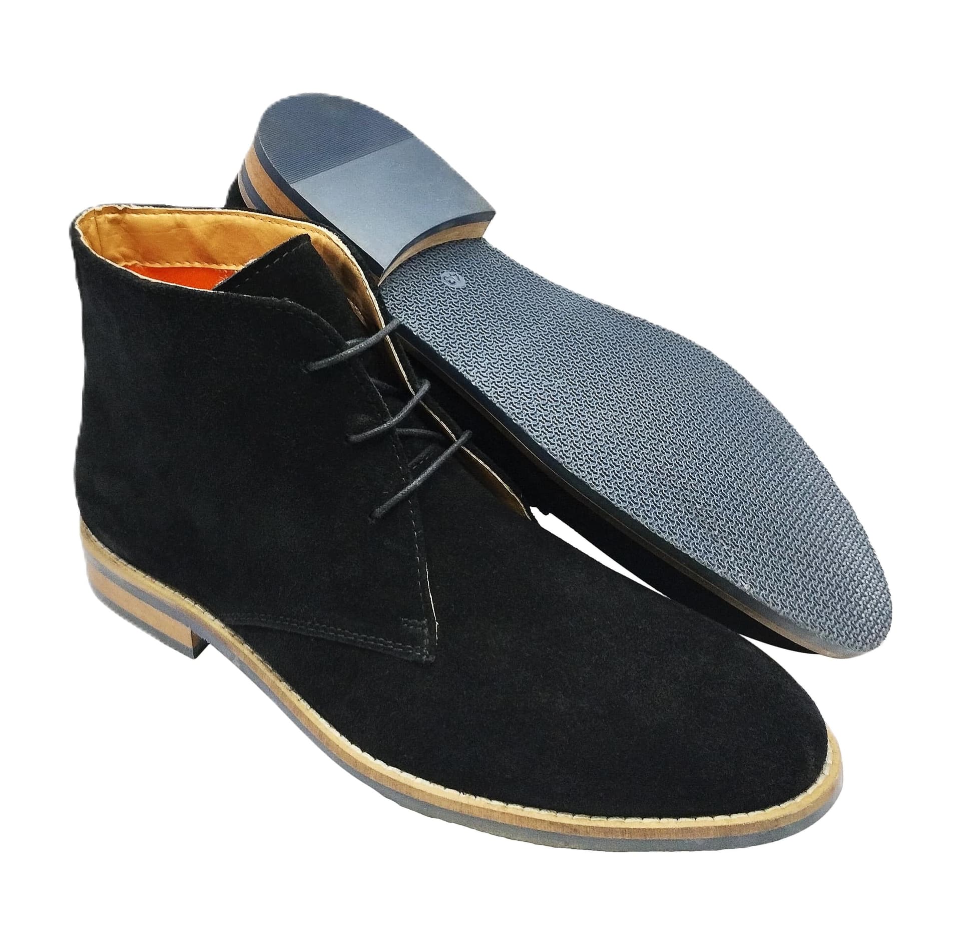 LB COMFORT LB COMFORT Men's Monty Suede Leather Boots in Jet Black