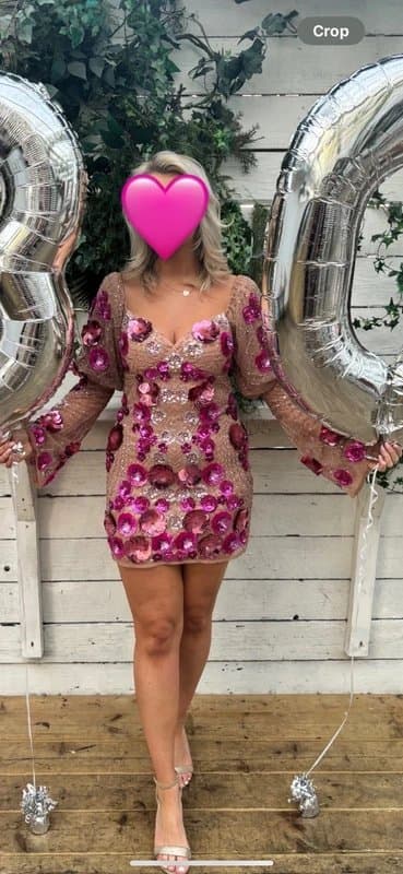 ASOS Asos luxe 3D Floral embellished puff sleeve mini dress