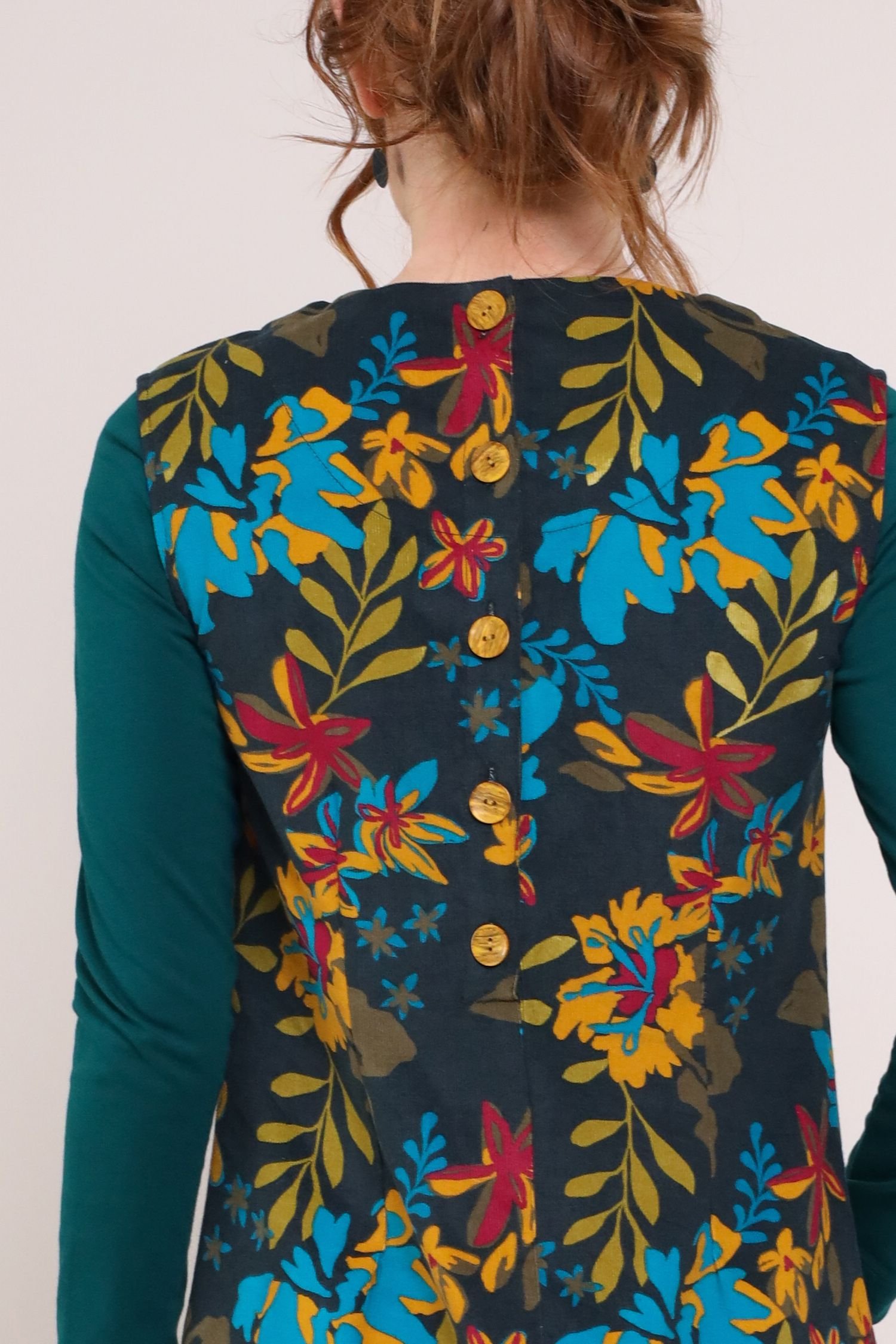 Nomads Clothing Nomads Clothing Women's Cotton Cord Pinafore Dress in Dark Grey - 2