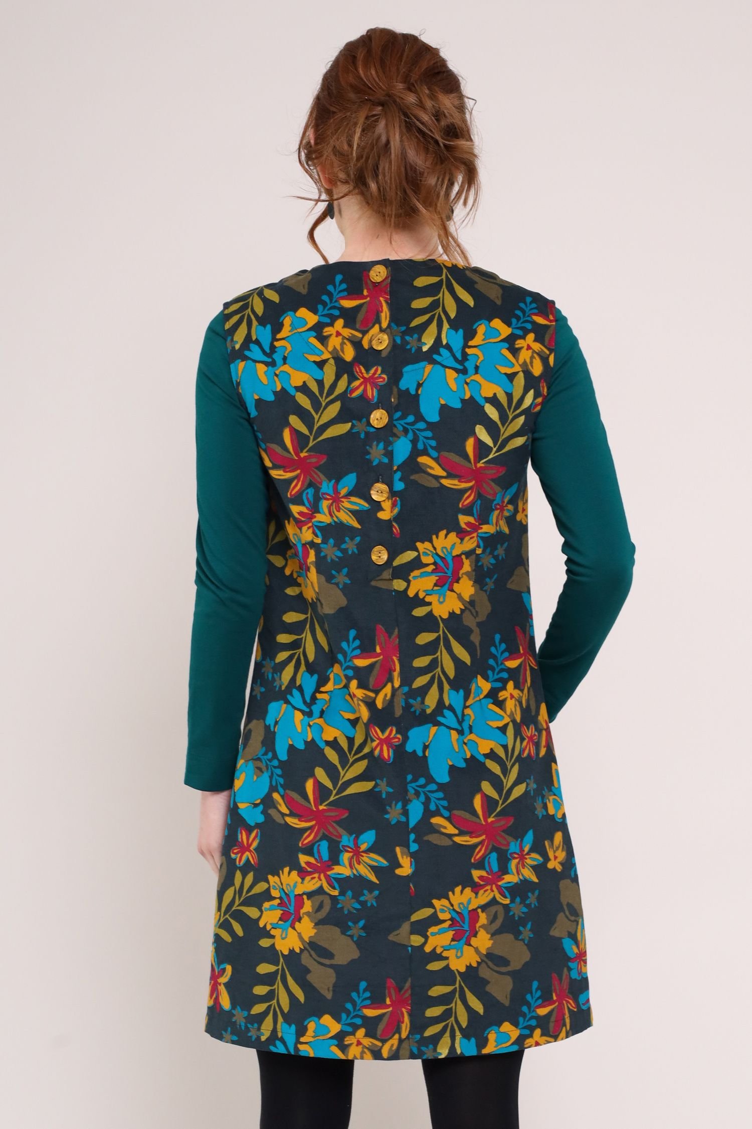 Nomads Clothing Nomads Clothing Women's Cotton Cord Pinafore Dress in Dark Grey - 3