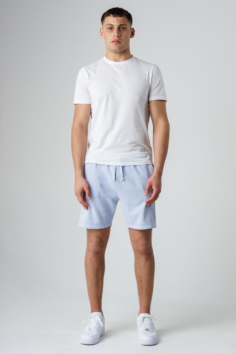 Influence Influence Men's Cotton Blend Elasticated Drawstring Shorts in Blue - 4