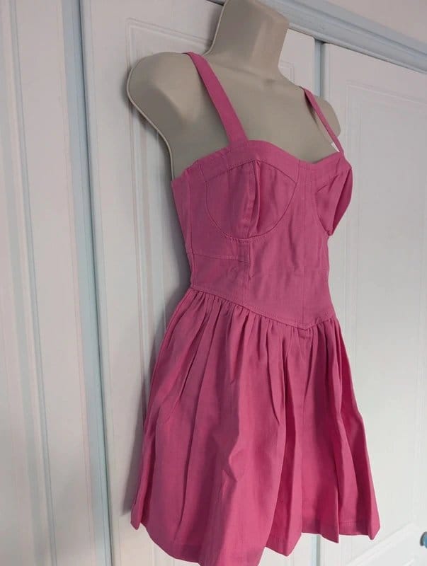 ASOS Design Bright Pink Twill Flippy Playsuit Size 6