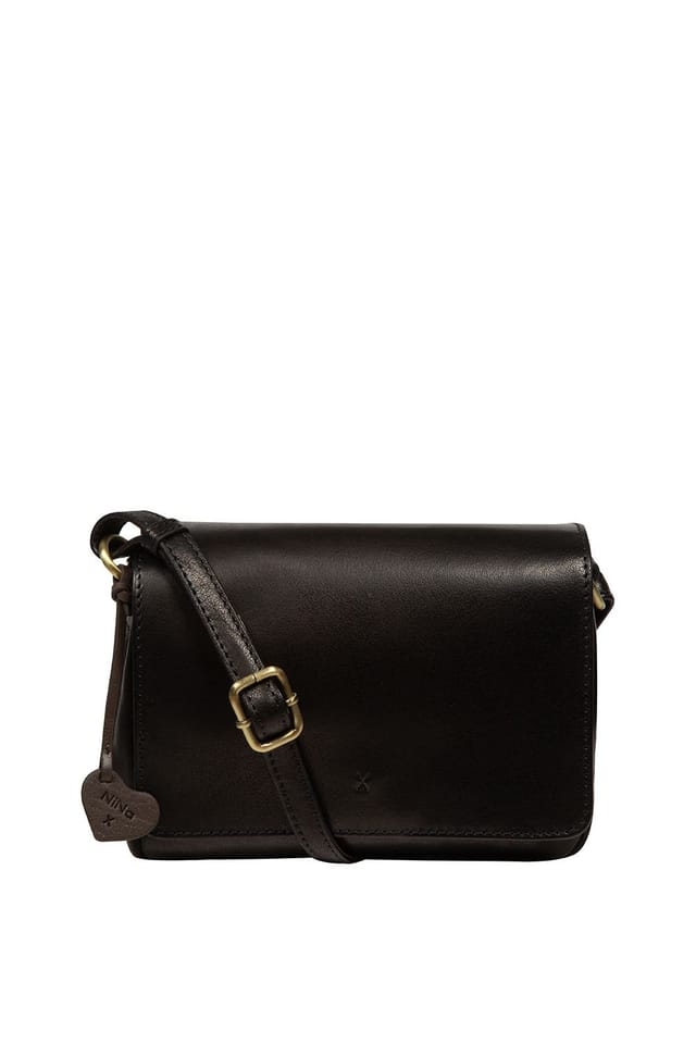 NiNa Amora NiNa Amora Women's 'Ludovica' Leather Cross Body Bag in Black - 2
