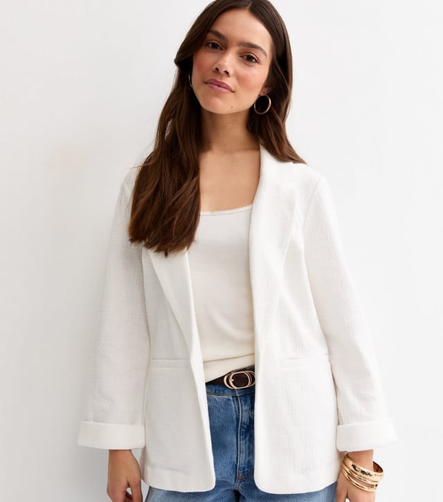 New Look Women's Petite White Stretch Jersey Blazer New Look - 2