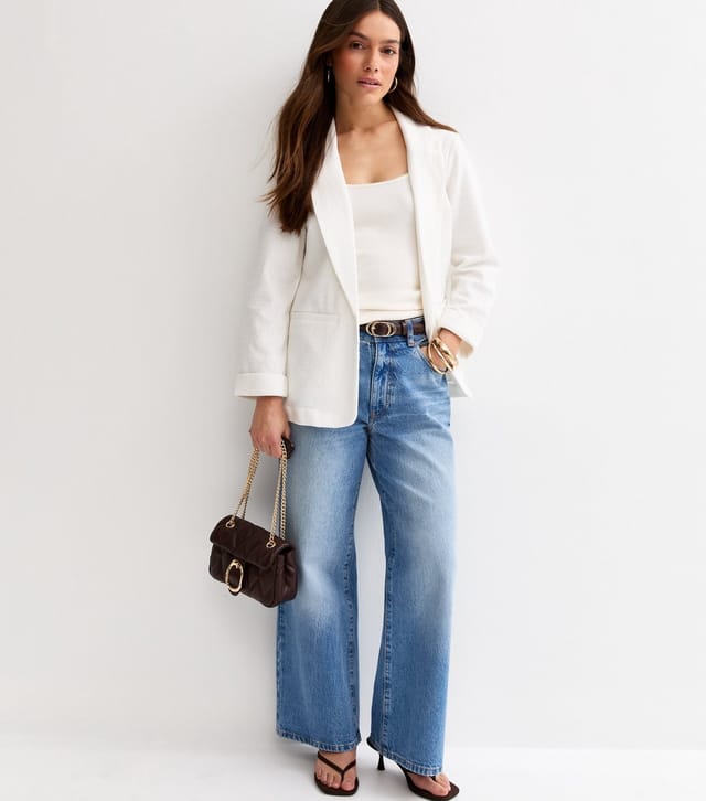 New Look Women's Petite White Stretch Jersey Blazer New Look - 3