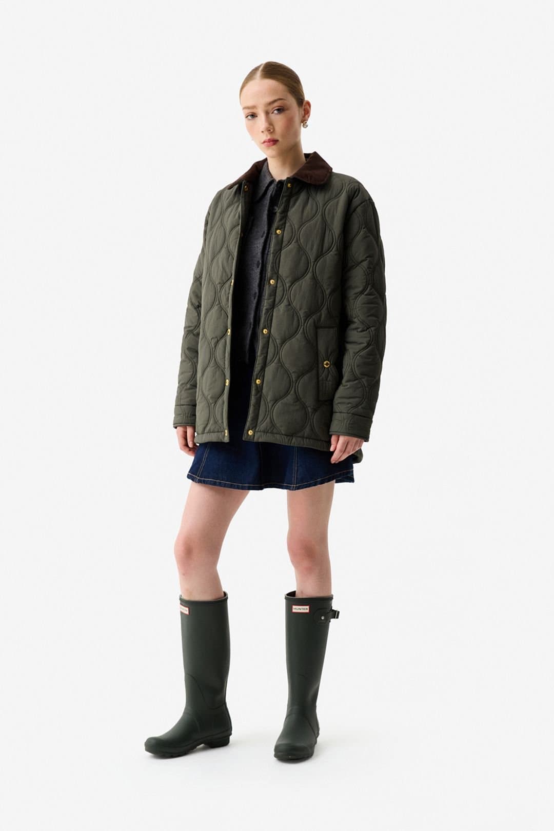 Hunter Hunter Women's Witton Quilted Shacket Kambaba in Green