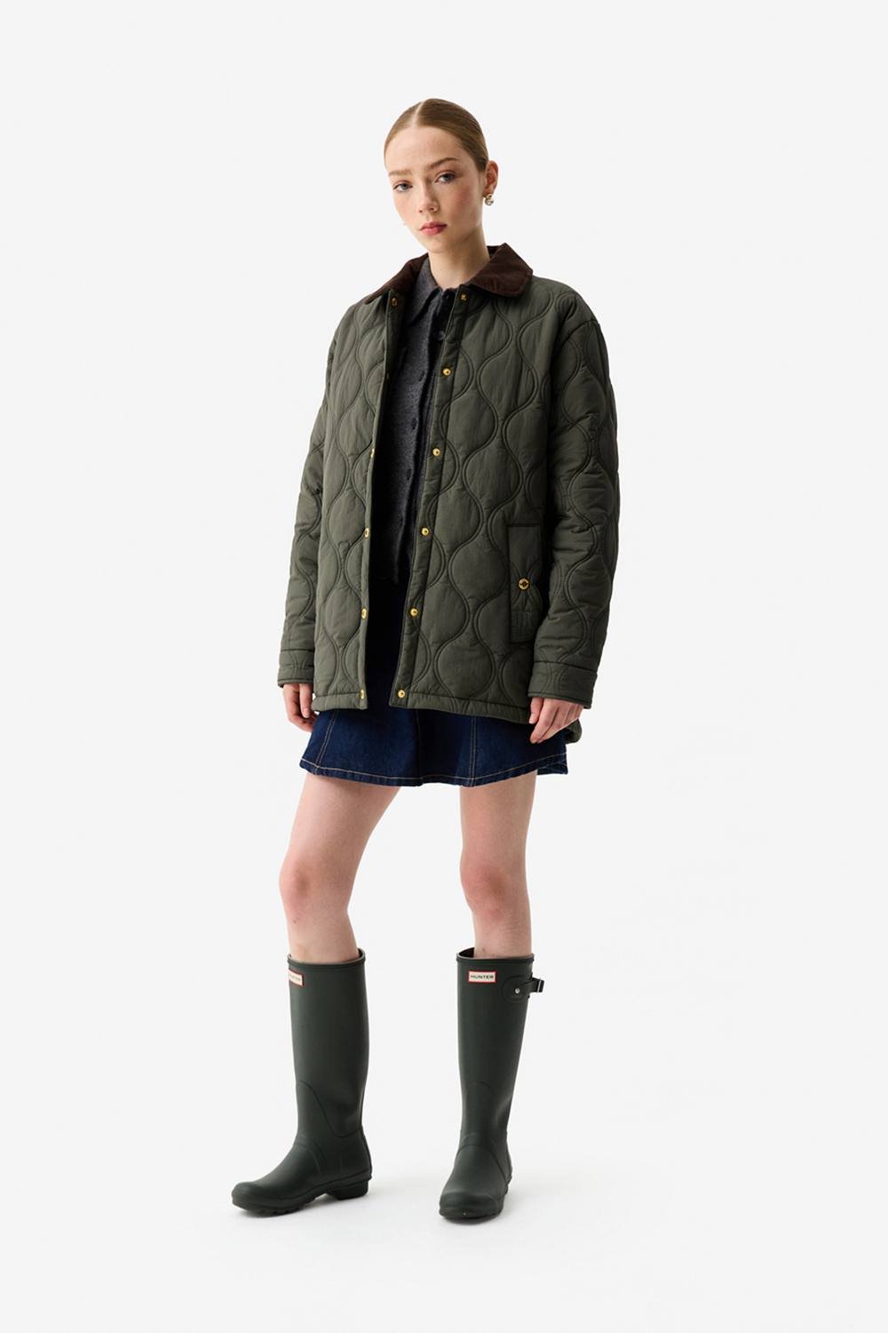 Hunter Hunter Women's Witton Quilted Shacket Kambaba in Green - 2