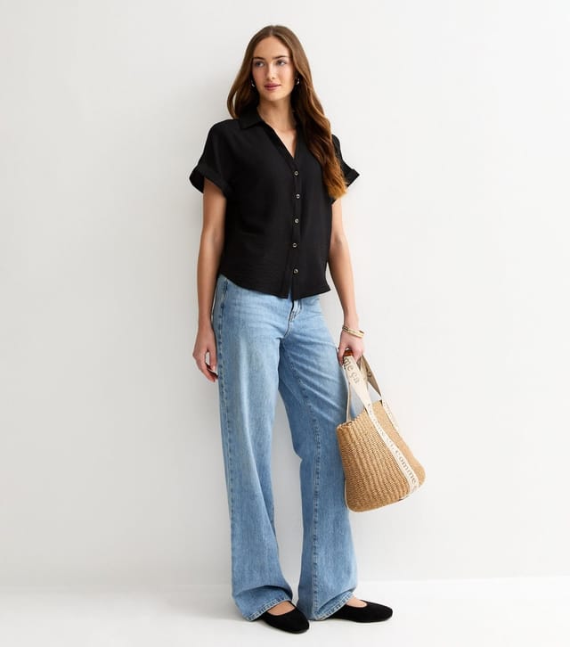 New Look Women's Tall Black Relaxed Short Sleeve Shirt New Look - 3