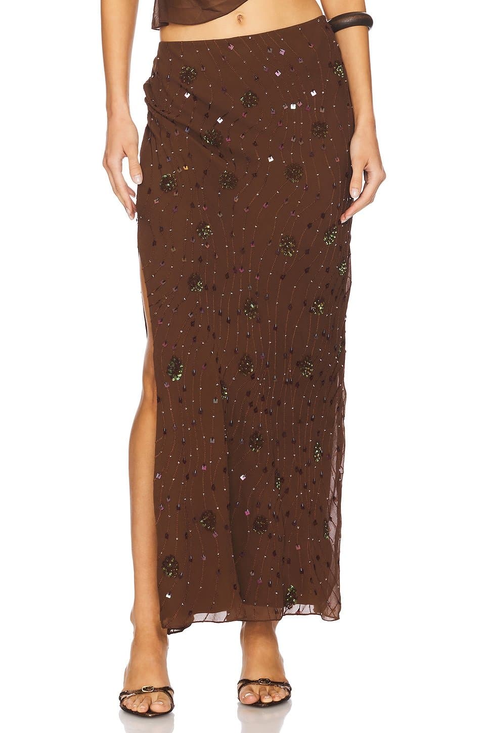 revolve Beaded Low Rise Skirt