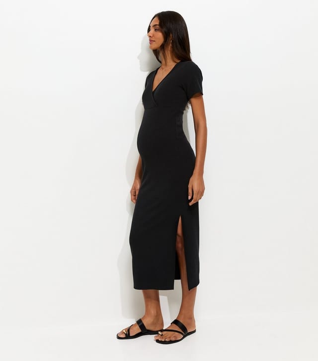 New Look Women's Maternity Black Wrap Nursing Dress New Look - 2