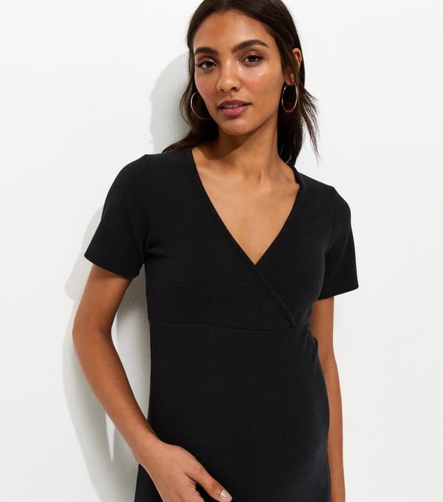 New Look Women's Maternity Black Wrap Nursing Dress New Look - 3